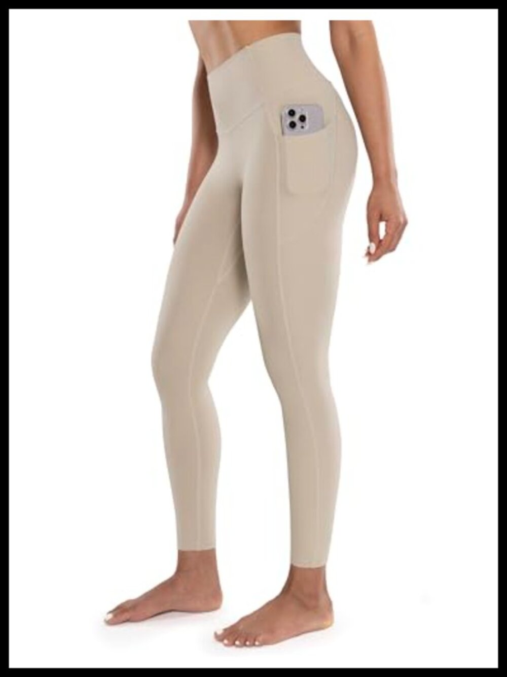 High Waist Leggings with Pockets Women Yoga Workout Pants 25"